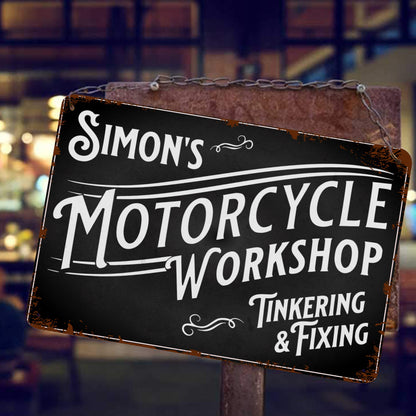 Personalized - Motorcycle Workshop Metal Plate