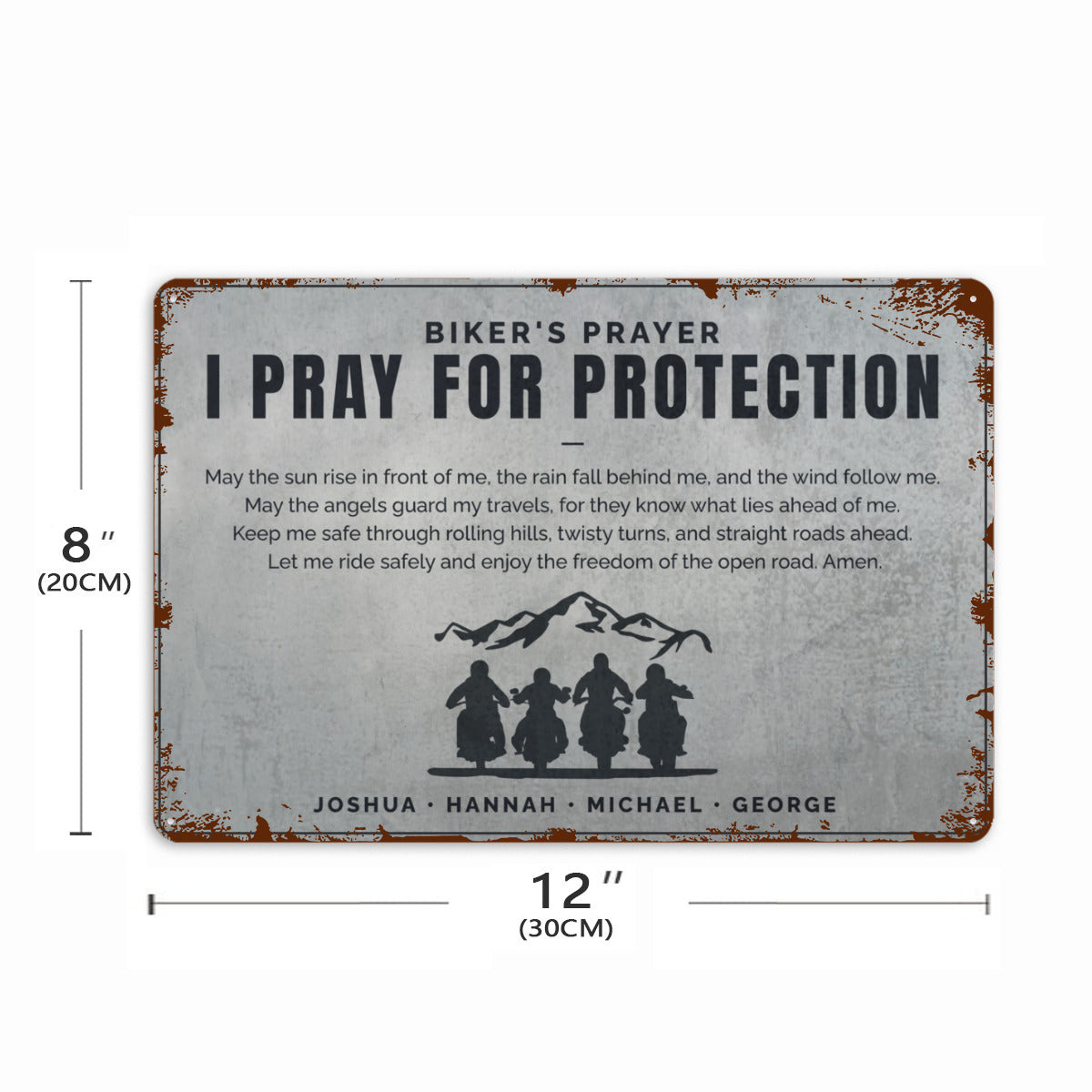 Personalized - Biker's Prayer Metal Plate