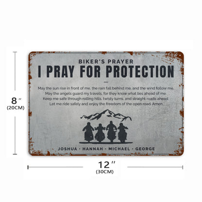 Personalized - Biker's Prayer Metal Plate