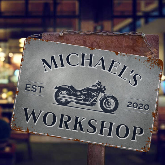 Personalized - Workshop Vintage Metal Plate