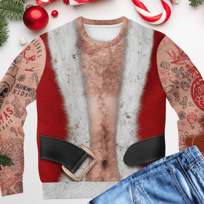 Bad Santa Tattoos Ugly Christmas Sweater