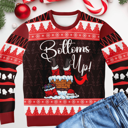 Bottoms Up Santa Ugly Christmas Sweater