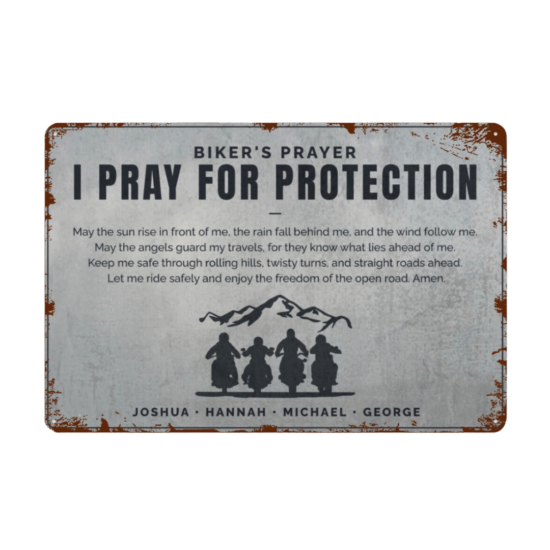 Personalized - Biker's Prayer Metal Plate