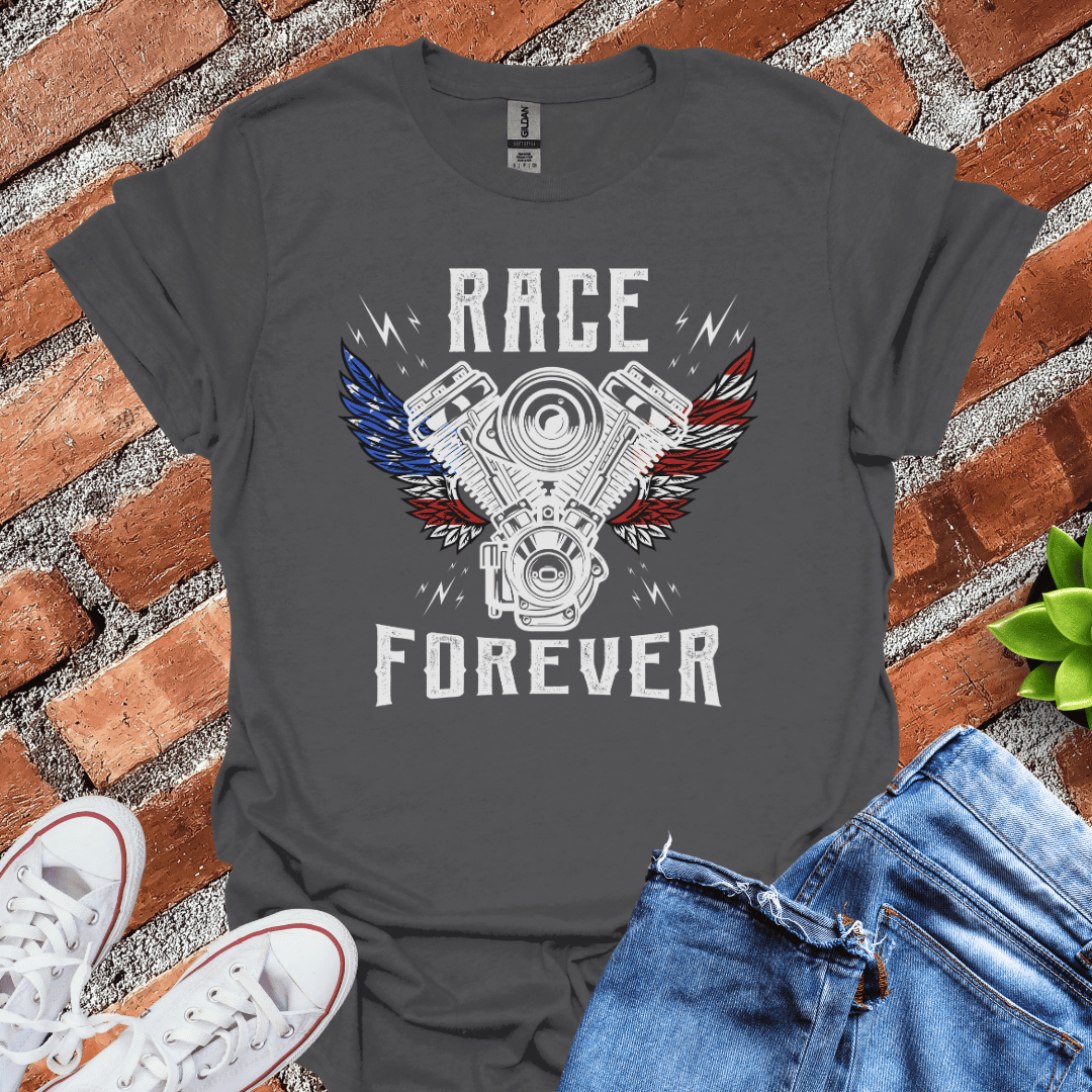 Race Forever American Flag T-Shirt