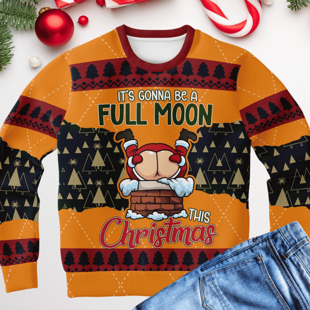 Full Moon This Christmas Ugly Christmas Sweater