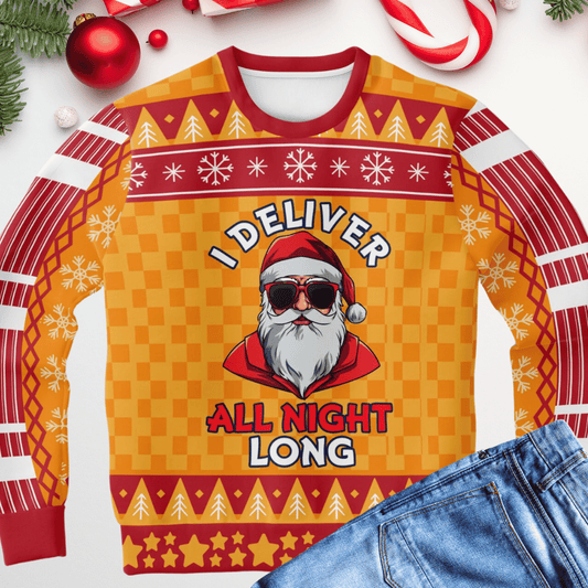 I Deliver All Night Long Ugly Christmas Sweater