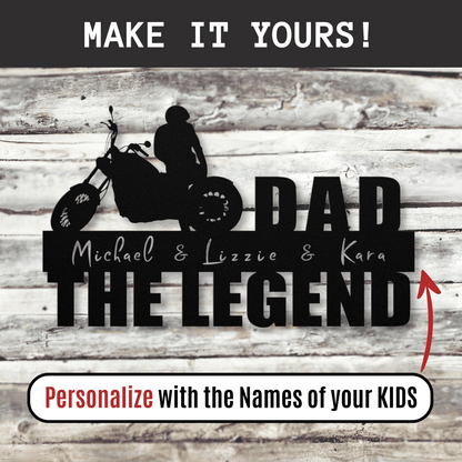 Personalized - The Legend & Kids Metal Wall Art