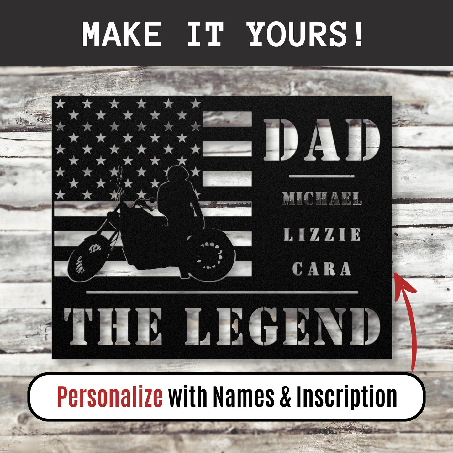 Personalized - Dad the Legend Metal Wall Art