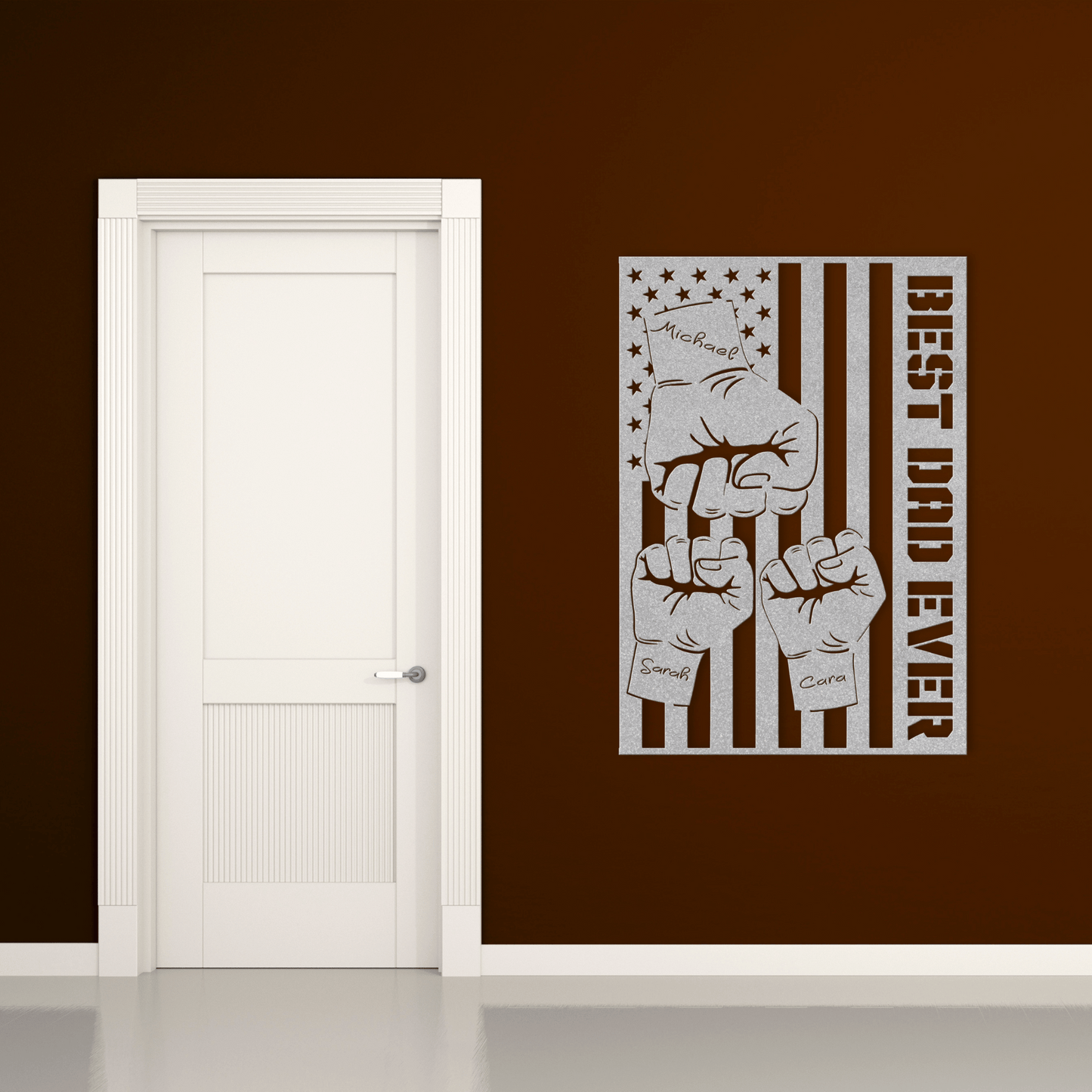 Personalized - Best Dad Fist Bump Metal Wall Art