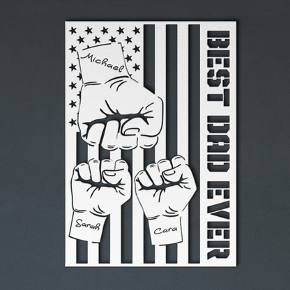 Personalized - Best Dad Fist Bump Metal Wall Art