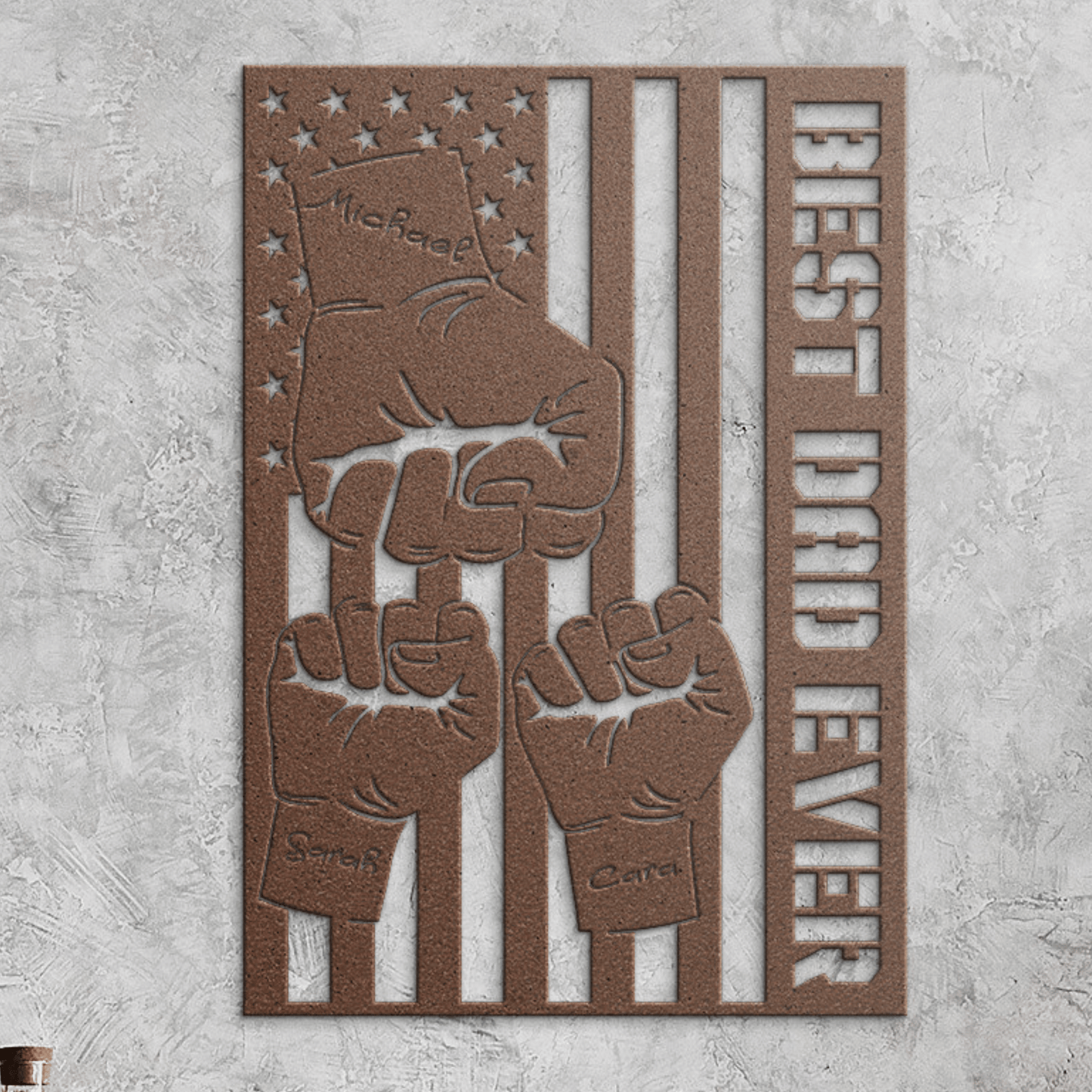 Personalized - Best Dad Fist Bump Metal Wall Art