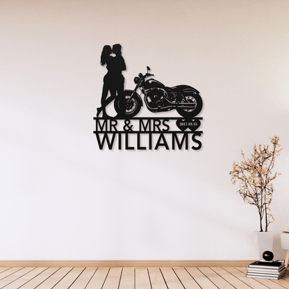 Personalized - Happily Married Kissing Couple Metal Wall Art