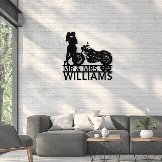 Personalized - Happily Married Kissing Couple Metal Wall Art