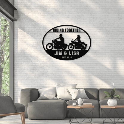 Personalized - Riding Together Metal Wall Art