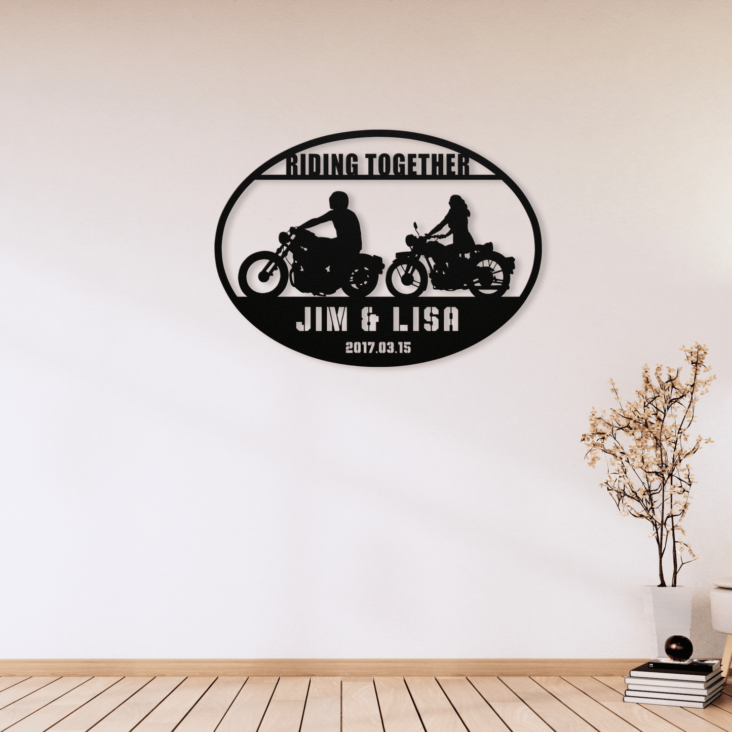 Personalized - Riding Together Metal Wall Art