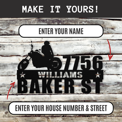 Personalized - Custom Name & House Number Address Metal Sign