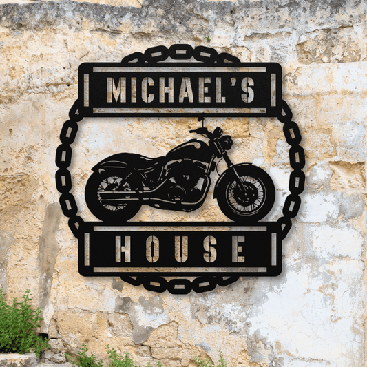 Personalized - Chopper Custom Name with Chain Metal Wall Art