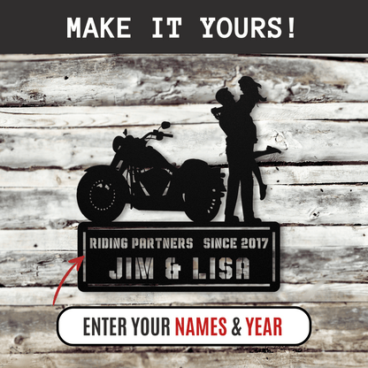 Personalized - Riding Partners Custom Name & Year Metal Art