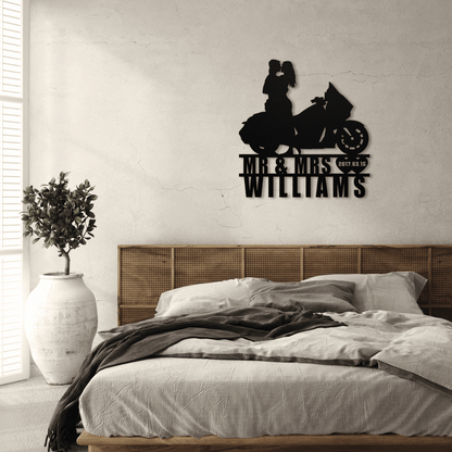 Personalized - Happily Married Bikers Metal Wall Art