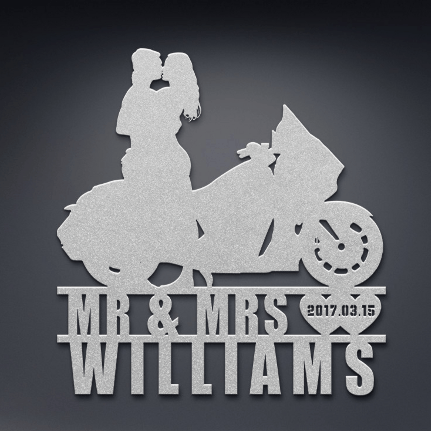 Personalized - Happily Married Bikers Metal Wall Art