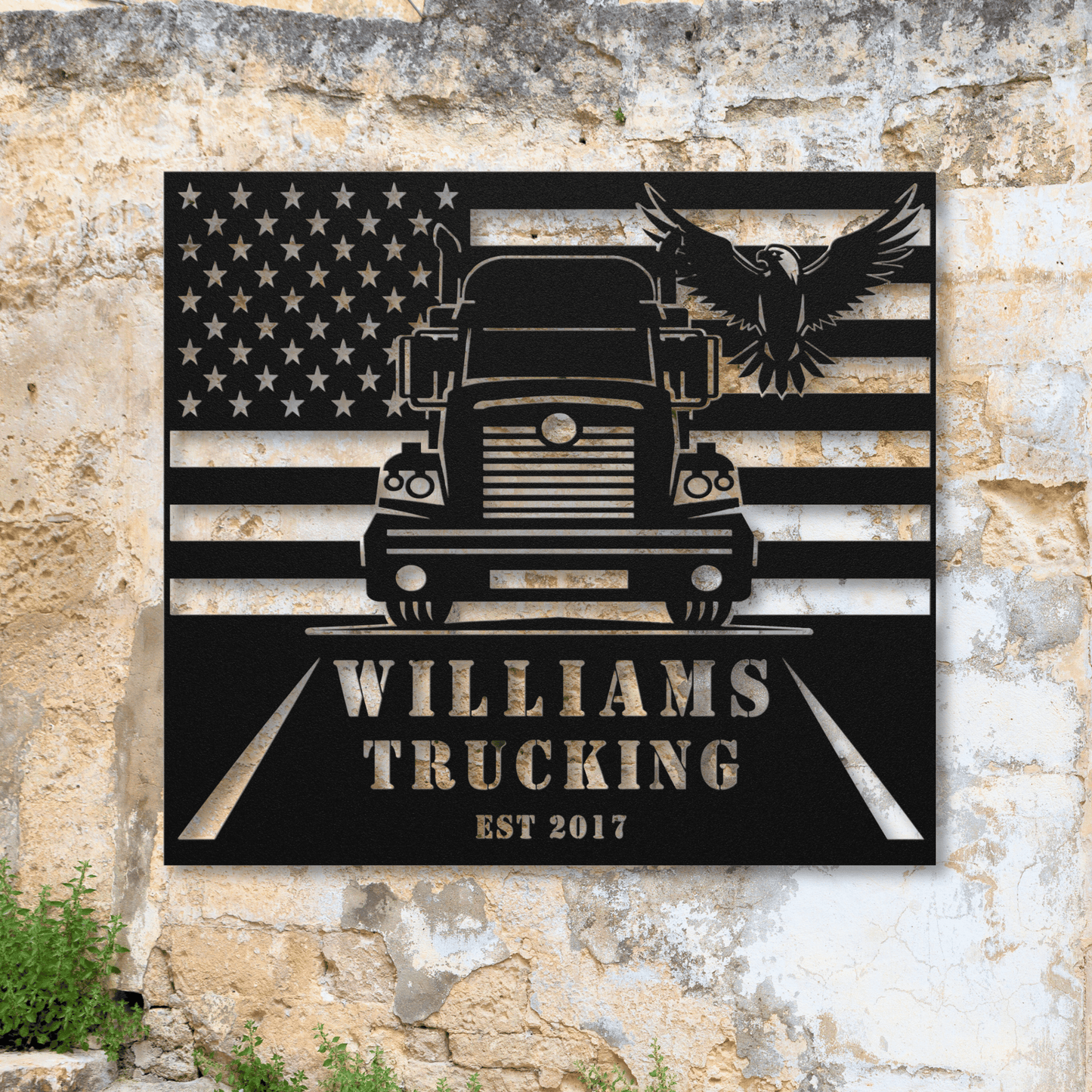 Personalized - Truck & Eagle Metal Wall Metal Wall Art