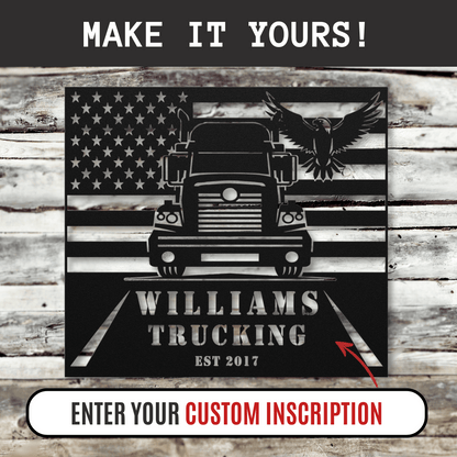 Personalized - Truck & Eagle Metal Wall Metal Wall Art