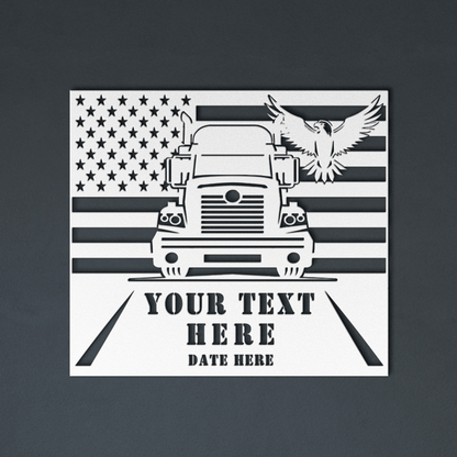 Personalized - Truck & Eagle Metal Wall Metal Wall Art