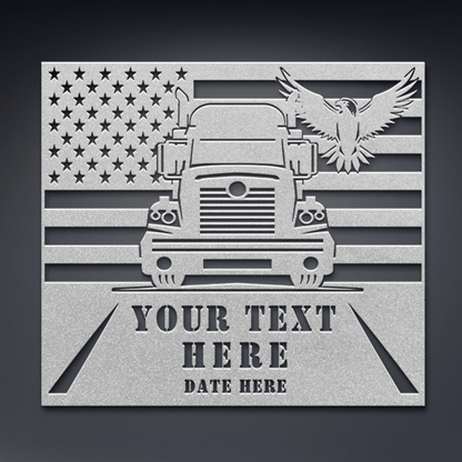 Personalized - Truck & Eagle Metal Wall Metal Wall Art