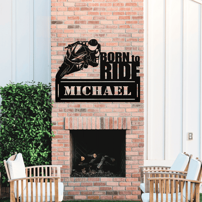 Personalized - Race Bike Custom Name Metal Wall Art