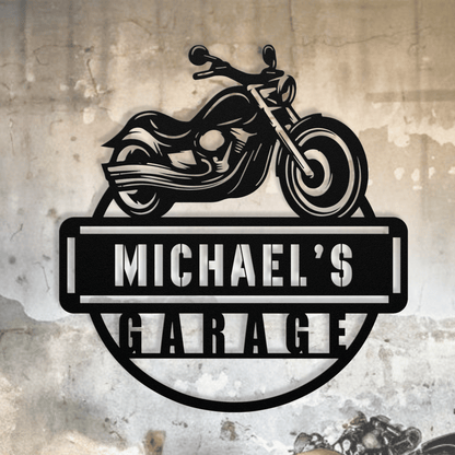 Personalized - Chopper's Garage Metal Wall Art