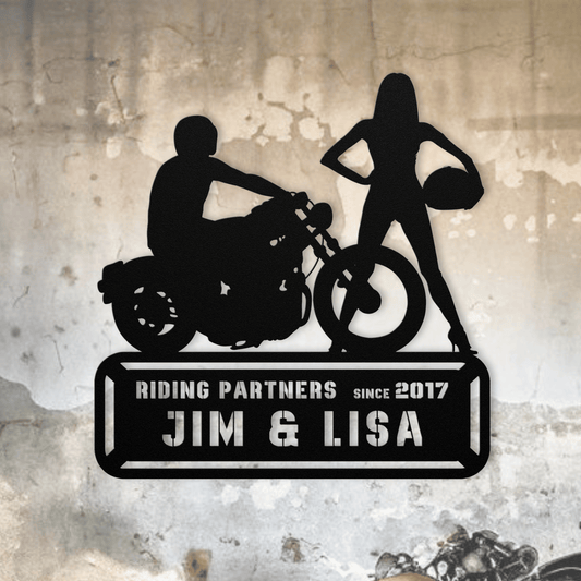 Personalized - Riding Partners Metal Wall Art