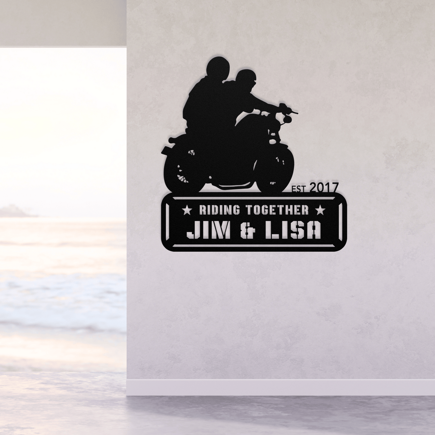 Personalized - Ride into Sunset Metal Wall Art