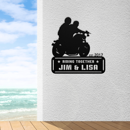 Personalized - Ride into Sunset Metal Wall Art