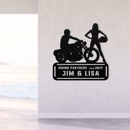 Personalized - Riding Partners Metal Wall Art