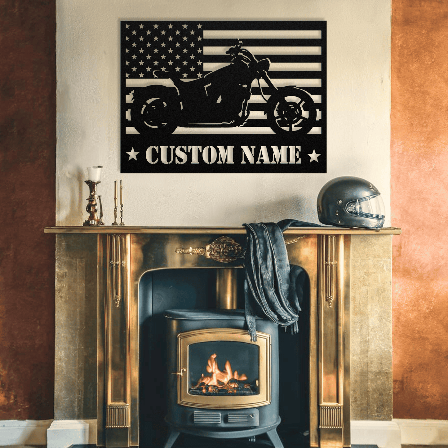 Personalized - Patriot Harley Metal Wall Art