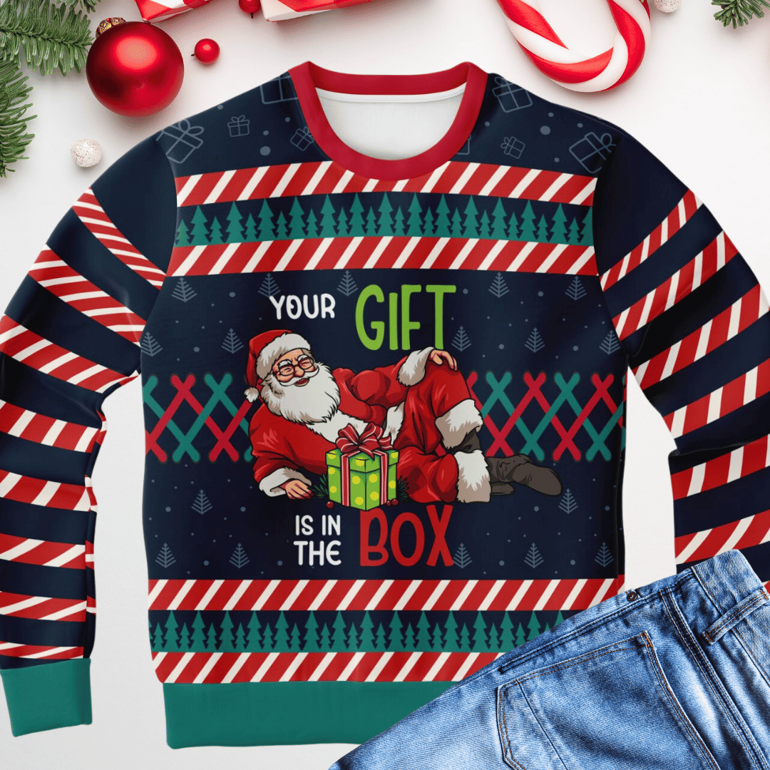 Santa’s Gift Box Ugly Christmas Sweater