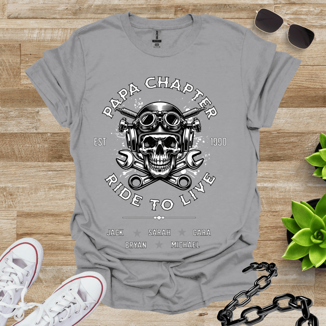 Personalized - Papa Chapter & Kids T-Shirt