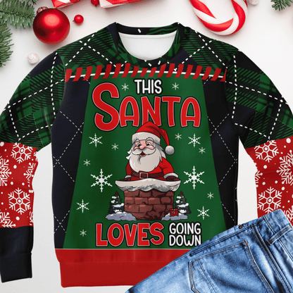 This Santa Loves Going Down Ugly Christmas Sweater