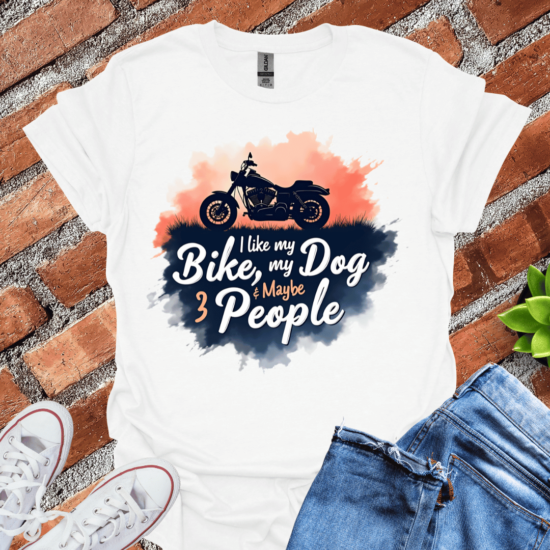 I like Bike, Dog, 3 People T-Shirt