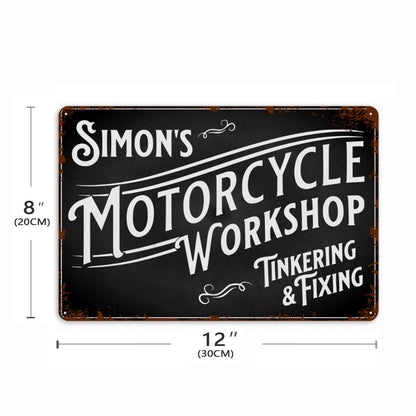 Personalized - Motorcycle Workshop Metal Plate